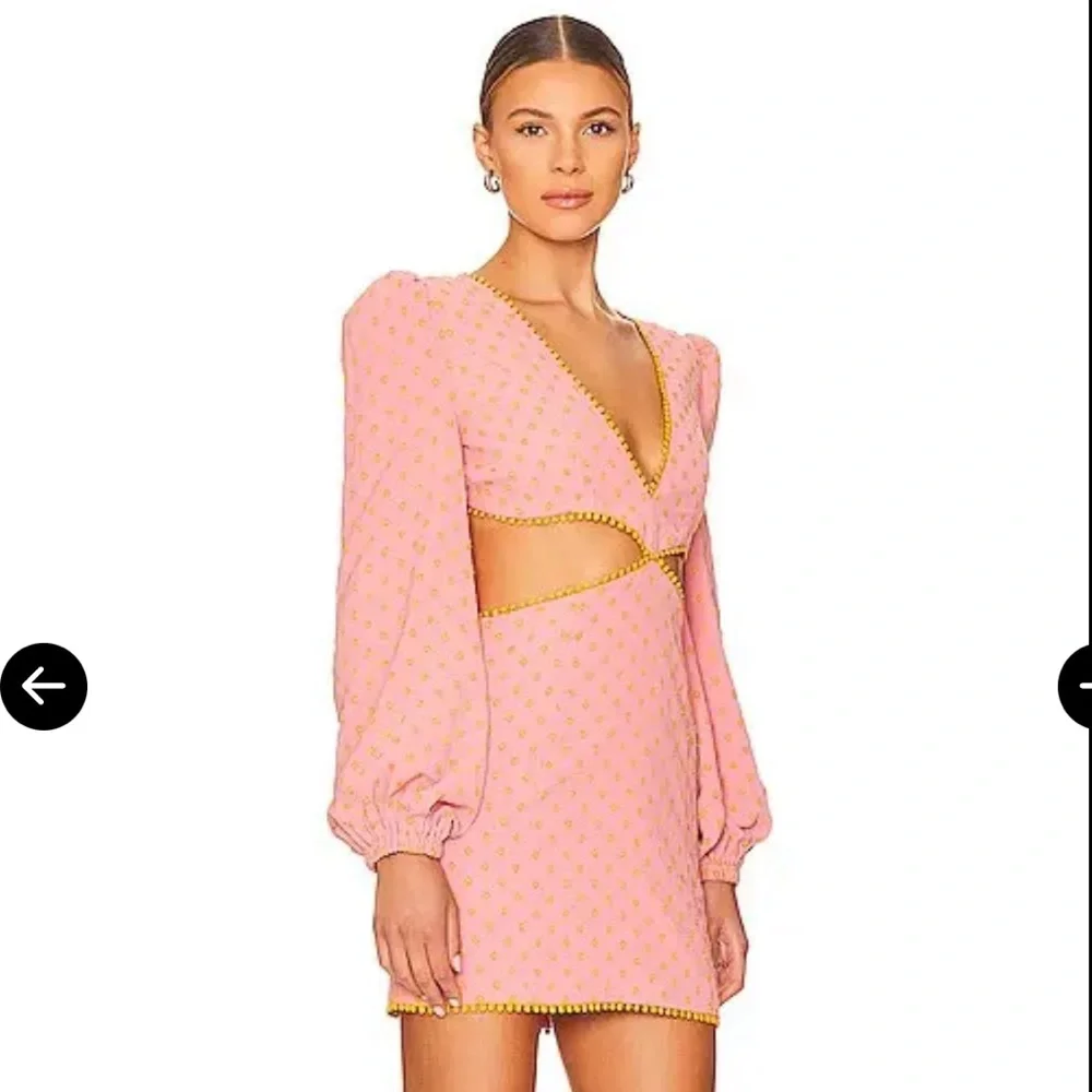 Majorelle Coral and Yellow Cut Out Marisa Mini Dress - Picture 2 of 10